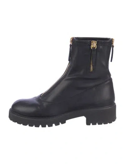 Pre-owned Giuseppe Zanotti Leather Combat Boots In Blue