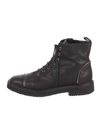 Pre-owned Giuseppe Zanotti Leather Combat Boots In Brown