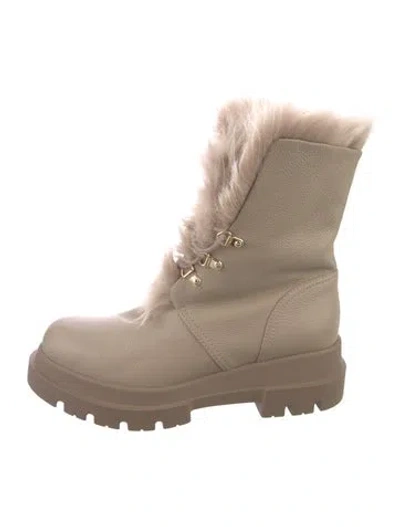 Pre-owned Giuseppe Zanotti Leather Combat Boots In Neutral