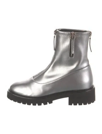 Pre-owned Giuseppe Zanotti Leather Combat Boots In Silver