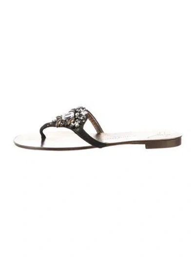 Pre-owned Giuseppe Zanotti Leather Crystal Embellishments In Pink