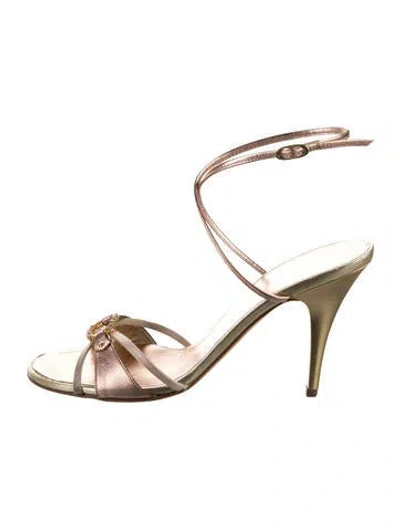 Pre-owned Giuseppe Zanotti Leather Crystal Embellishments Sandals
