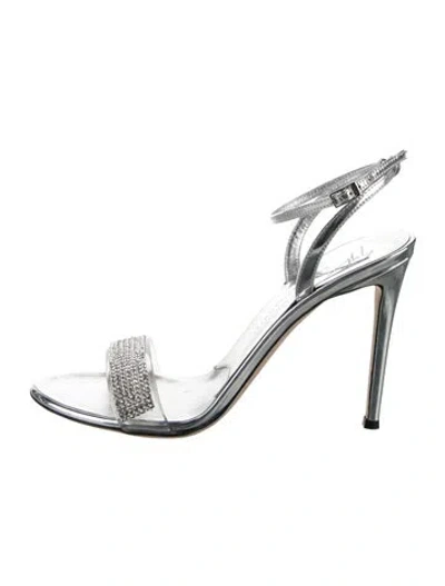 Pre-owned Giuseppe Zanotti Leather Crystal Embellishments Sandals