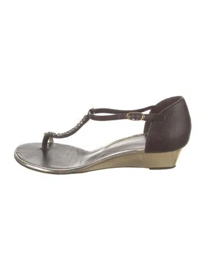 Pre-owned Giuseppe Zanotti Leather Crystal Embellishments Sandals In Multi