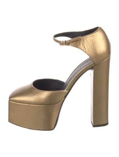 Pre-owned Giuseppe Zanotti Leather D'orsay Pumps In Gold