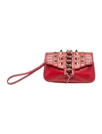 Pre-owned Giuseppe Zanotti Leather Evening Bag In Red