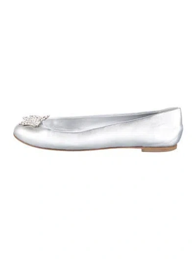 Pre-owned Giuseppe Zanotti Leather Flats In Silver