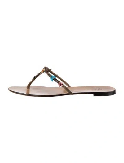 Pre-owned Giuseppe Zanotti Leather Flip Flops In Black
