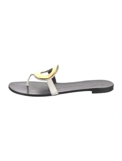 Pre-owned Giuseppe Zanotti Leather Flip Flops In Black