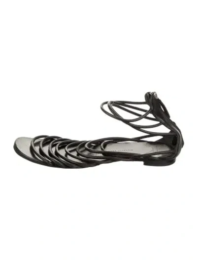Pre-owned Giuseppe Zanotti Leather Gladiator Sandals In Black