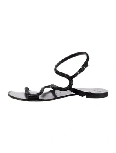 Pre-owned Giuseppe Zanotti Leather Gladiator Sandals In Black