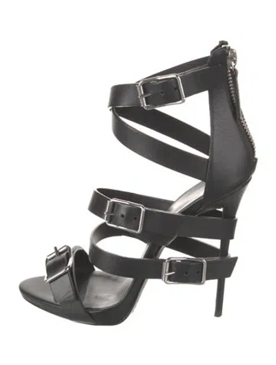 Pre-owned Giuseppe Zanotti Leather Gladiator Sandals In Black