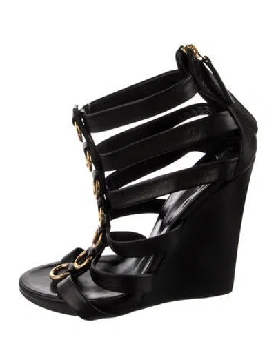Pre-owned Giuseppe Zanotti Leather Gladiator Sandals In Black