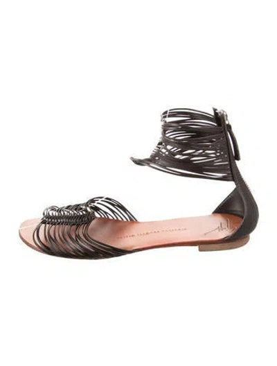 Pre-owned Giuseppe Zanotti Leather Gladiator Sandals In Blue