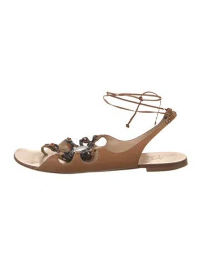 Pre-owned Giuseppe Zanotti Leather Gladiator Sandals In Brown