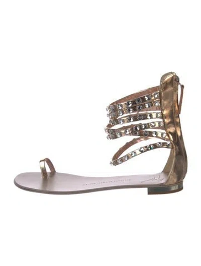 Pre-owned Giuseppe Zanotti Leather Gladiator Sandals In Gold