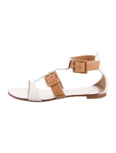 Pre-owned Giuseppe Zanotti Leather Gladiator Sandals In Neutral