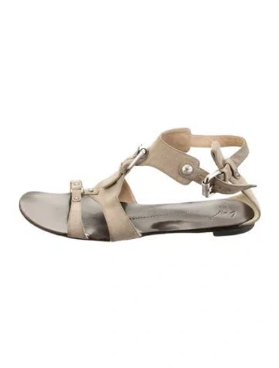 Pre-owned Giuseppe Zanotti Leather Gladiator Sandals In Neutrals