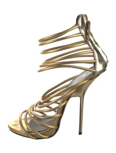 Pre-owned Giuseppe Zanotti Leather Gladiator Sandals In Silver