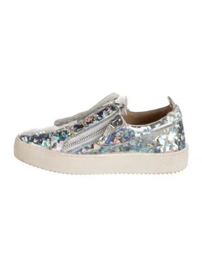 Pre-owned Giuseppe Zanotti Leather Graphic Print Sneakers In Neutral