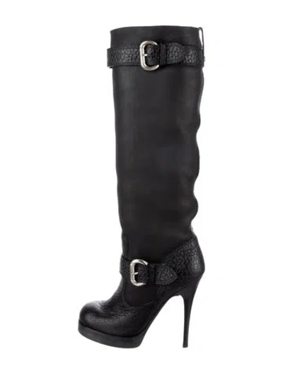 Pre-owned Giuseppe Zanotti Leather Lace-up Boots In Black