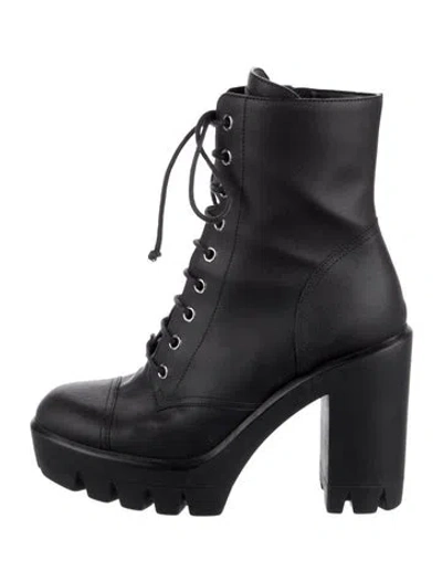 Pre-owned Giuseppe Zanotti Leather Lace-up Boots In Black