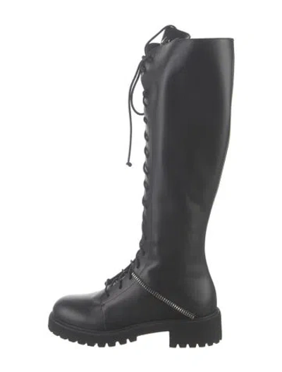 Pre-owned Giuseppe Zanotti Leather Lace-up Boots In Black