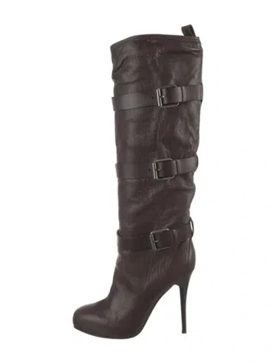 Pre-owned Giuseppe Zanotti Leather Lace-up Boots In Brown