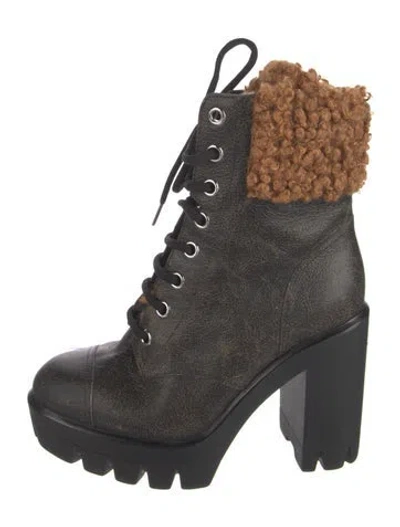 Pre-owned Giuseppe Zanotti Leather Lace-up Boots In Brown