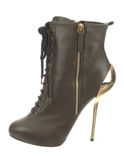 Pre-owned Giuseppe Zanotti Leather Lace-up Boots In Green