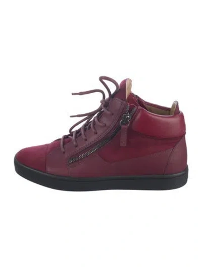 Pre-owned Giuseppe Zanotti Leather Lace-up Boots In Red
