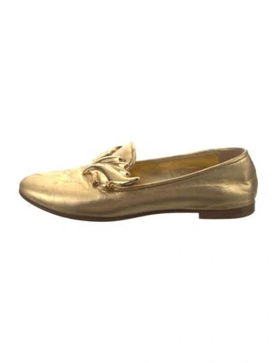 Pre-owned Giuseppe Zanotti Leather Loafers In Gold