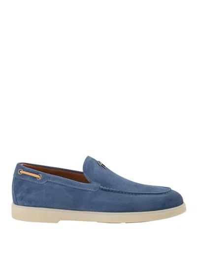 Giuseppe Zanotti Leather Loafers In Light Blue