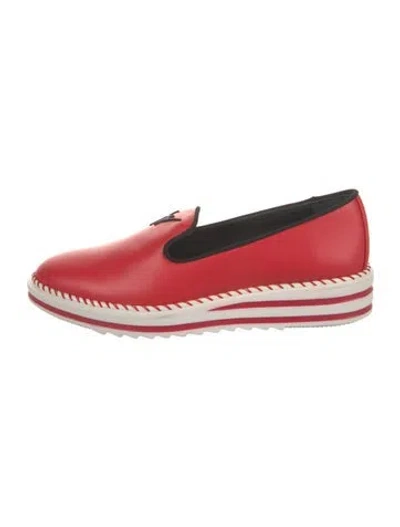 Pre-owned Giuseppe Zanotti Leather Loafers In Red