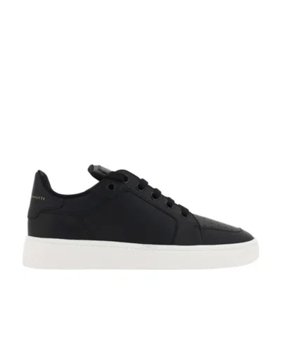 Giuseppe Zanotti Leather Low-top Sneakers In Black