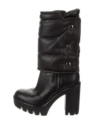 Pre-owned Giuseppe Zanotti Leather Moto Boots In Black