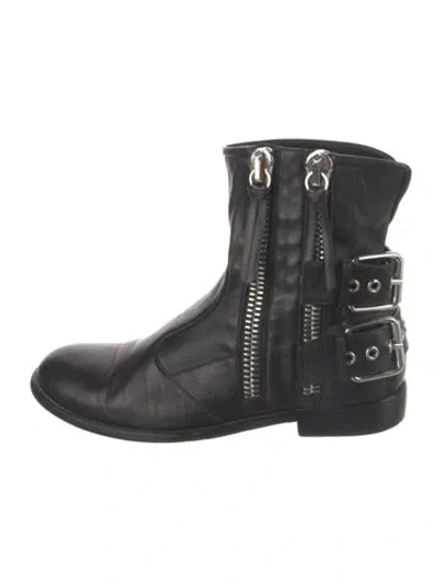Pre-owned Giuseppe Zanotti Leather Moto Boots In Black