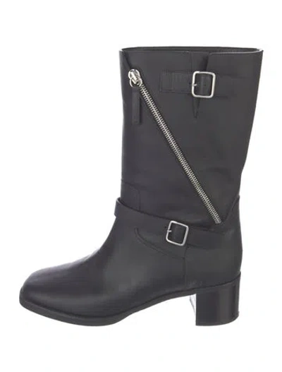 Pre-owned Giuseppe Zanotti Leather Moto Boots In Black