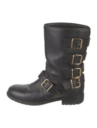 Pre-owned Giuseppe Zanotti Leather Moto Boots In Black