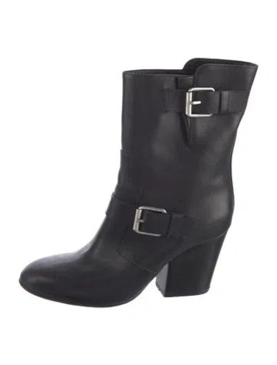 Pre-owned Giuseppe Zanotti Leather Moto Boots In Black