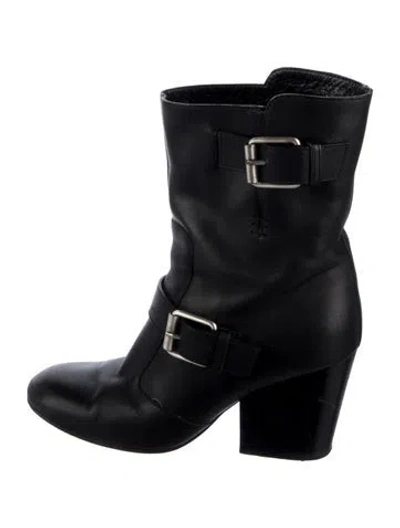 Pre-owned Giuseppe Zanotti Leather Moto Boots In Black