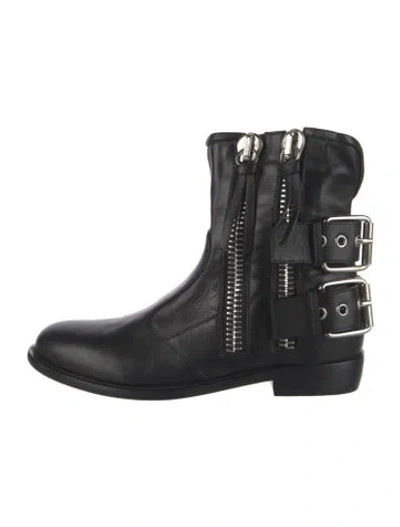 Pre-owned Giuseppe Zanotti Leather Moto Boots In Black