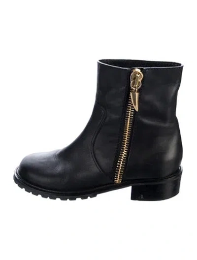 Pre-owned Giuseppe Zanotti Leather Moto Boots In Black