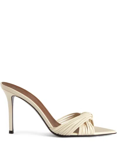 Giuseppe Zanotti Leather Mules In Neutrals