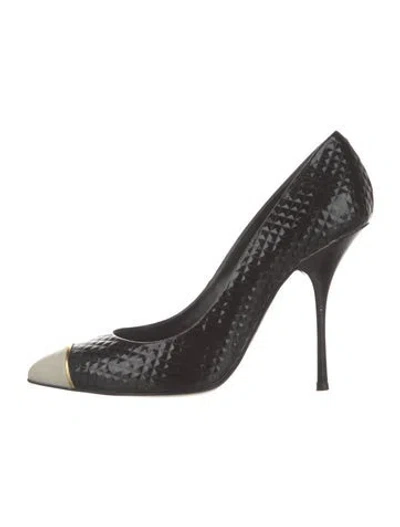 Pre-owned Giuseppe Zanotti Leather Patterned Pumps In Black