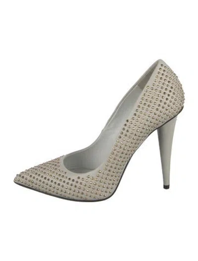 Pre-owned Giuseppe Zanotti Leather Patterned Pumps In Grey