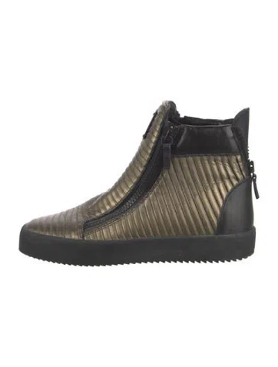 Pre-owned Giuseppe Zanotti Leather Patterned Sneakers In Black
