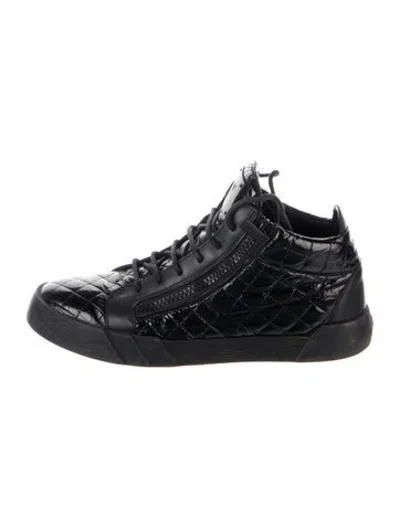 Pre-owned Giuseppe Zanotti Leather Patterned Sneakers In Black