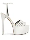 Giuseppe Zanotti X Alexandre Vauthier Leather Platform Sandals In White