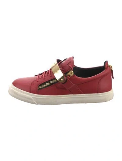 Pre-owned Giuseppe Zanotti Leather Printed Sneakers In Red
